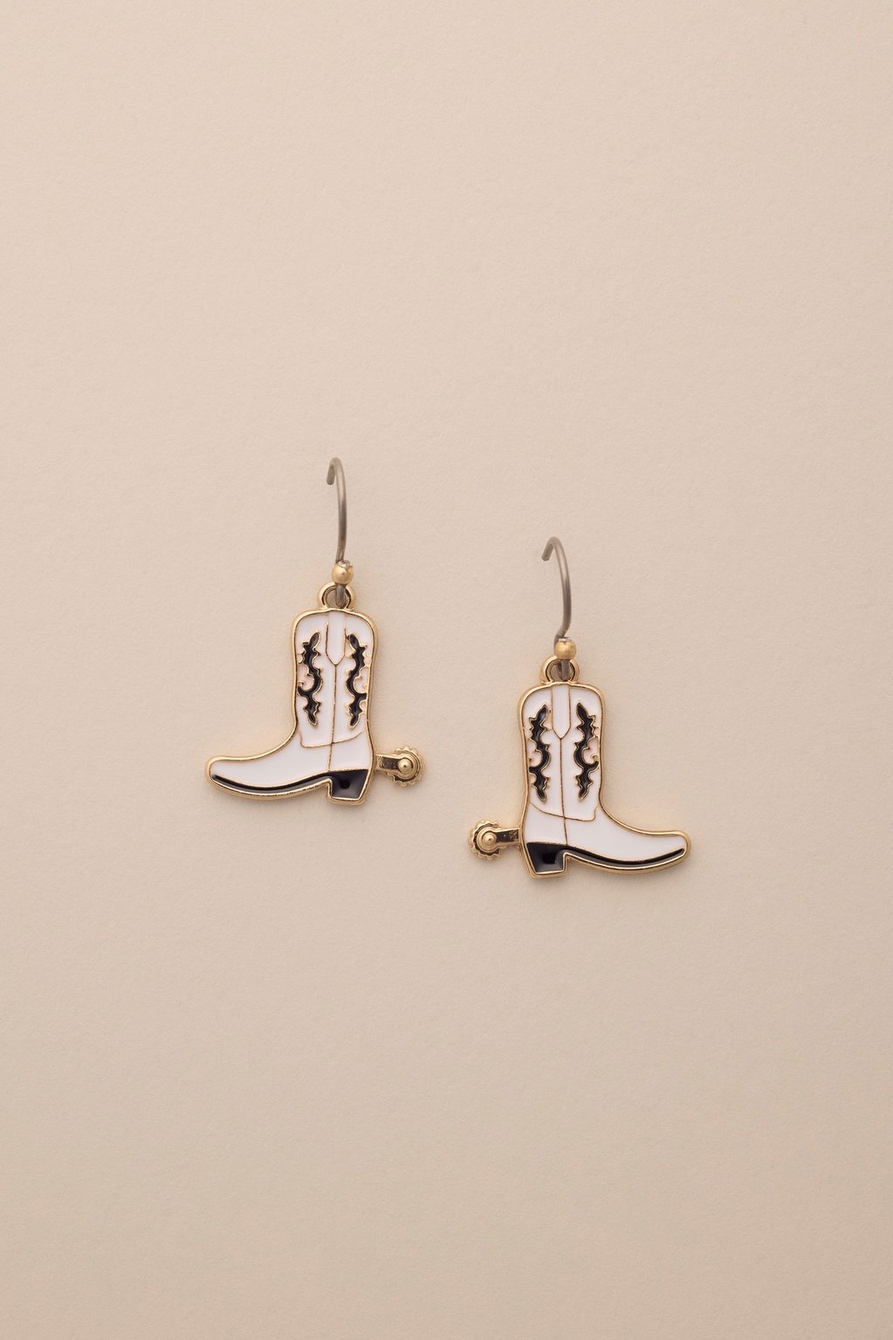 enamel cowboy boot earring